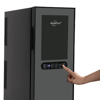 Black Thermoelectric Freestanding Dual Zone Wine Cooler with Interior Lighting