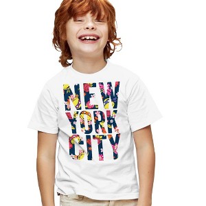 Teenage Mutant Ninja Turtles NYC Faces Kids T Shirt For Youth, White - 1 of 4