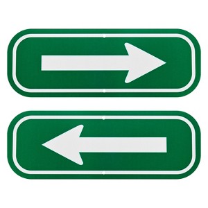 Unique Bargains Aluminum Reflective Outdoor Lawn Arrow Sign 1 Pc - 1 of 4