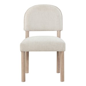 Asian Hardwood Side Chair (Set of 2) with Upholstered Seat, Ergonomic Sculpted Back, Kiln-Dried Frame, Solid Wood Legs and 250 lb Capacity - 1 of 4