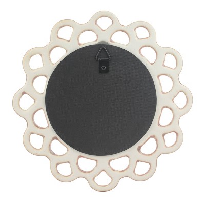 9" Round Dusty Rose Ceramic Cutout Wall Mirror
