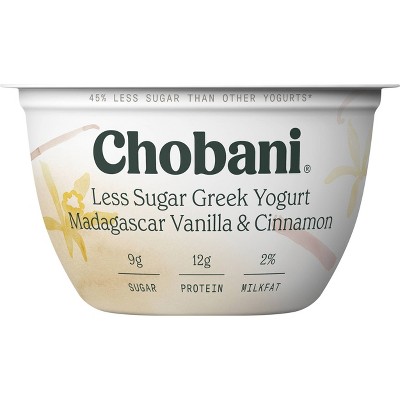 Chobani Madagascar Vanilla & Cinnamon Low Fat Blended Greek Yogurt - 5.3oz