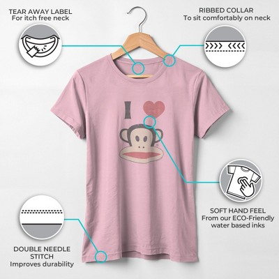 Paul Frank Girl's Paul Frank Distressed I Heart Julius T-Shirt - Light Pink - Large — фото 3