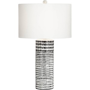 Kathy Ireland Southern Heritage 27" Tall Modern Table Lamp Black-Spotted and White Finish Ceramic Single Living Room Bedroom Bedside Nightstand House - 1 of 4