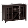Sideboard, Glass Door Serving Buffet Cabinet, Liquor Cabinet with Adjustable Shelves, 12 Bottle Wine Rack for Living Room, Kitchen - 3 of 4