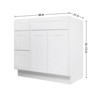 HOMLUX Easy-DIY Combo Bases - Bath Vanity Cabinet without Top in Shaker White - 3 of 4