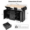 Coolbibila-55''Large Kitchen Island With 2 Drop Leaf, Rolling Kitchen Cart On 5 Wheels, Folding Storage Dining Table With Spice&Towel Rack - 4 of 4