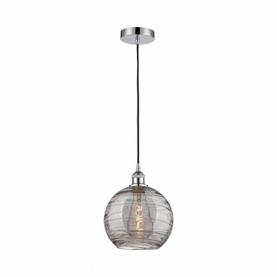 Athens Deco Swirl - 1 Light Mini Pendant In Industrial Style-12.75 Inches Tall and 10 Inches Wide