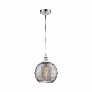 Athens Deco Swirl - 1 Light Mini Pendant In Industrial Style-12.75 Inches Tall and 10 Inches Wide - 1 of 1