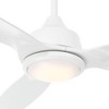 Casa Vieja 60" Revere Mid Century Modern Indoor Outdoor Ceiling Fan 3 Blade Customize LED Remote Control Matte White Finish Bedroom Patio Damp Rated - 3 of 4