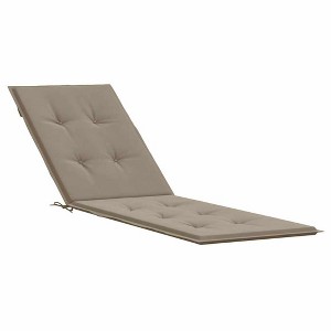 vidaXL Taupe Deck Chair Outdoor Cushion 19.7"x1.2" - 100% Polyester Oxford Fabric with State of California Warning and 1.83 Pounds Weight - 1 of 4