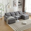 U-shaped Sectional Couch,High Quality Sponge Filling,Solid Wood Frame, Oversized Four-Seater Sofa-Maison Boucle - 2 of 4