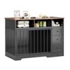 48 Inch Large Dog Crate Furniture, Farmhouse Dog Kennel with Dog Bowl, 3 Drawers, 3 Open Drawers, Heavy Duty Dog Crate Table - 4 of 4
