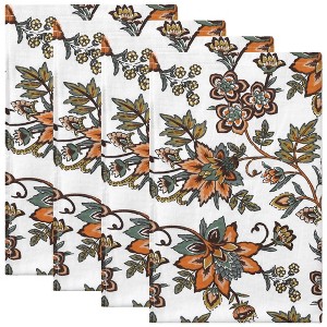 Unique Bargains Cotton Animal and Floral Printed Design Kitchen Towels 18" x28" 4 Pcs - 1 of 4