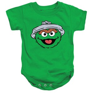 Baby Sesame Street Oscar The Grouch Full Face Infant Bodysuit - 1 of 3