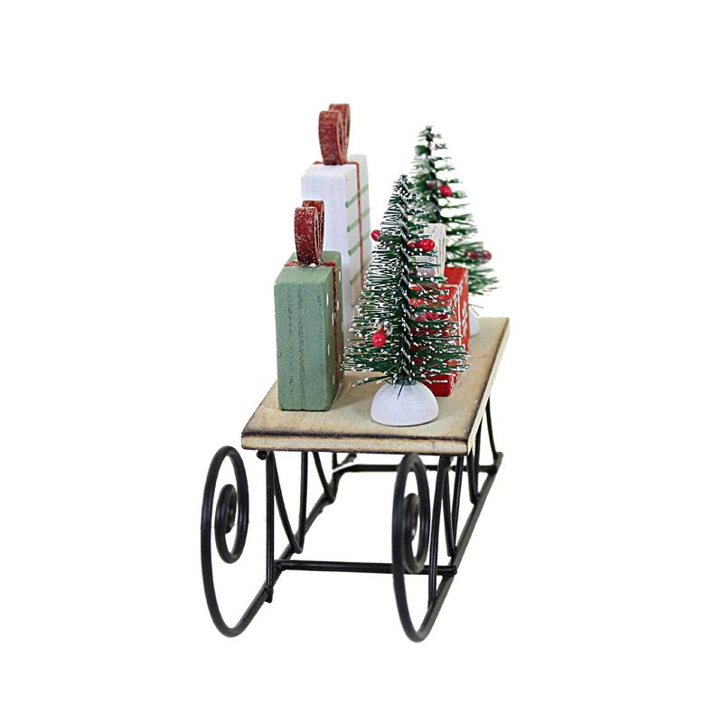 Option 2 3.75 In Holiday Wood Sleigh Trees Gifts Figurines, 2 of 4