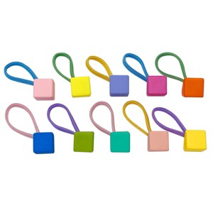 Wrapables Mini 3D Cube Hair Ties (Set of 10) - 1 of 4