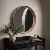 LuxenHome Natural Rubberwood Frame Round Wall Mirror Brown - 2 of 4