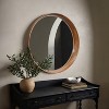 LuxenHome Natural Rubberwood Frame Round Wall Mirror Brown - image 2 of 4