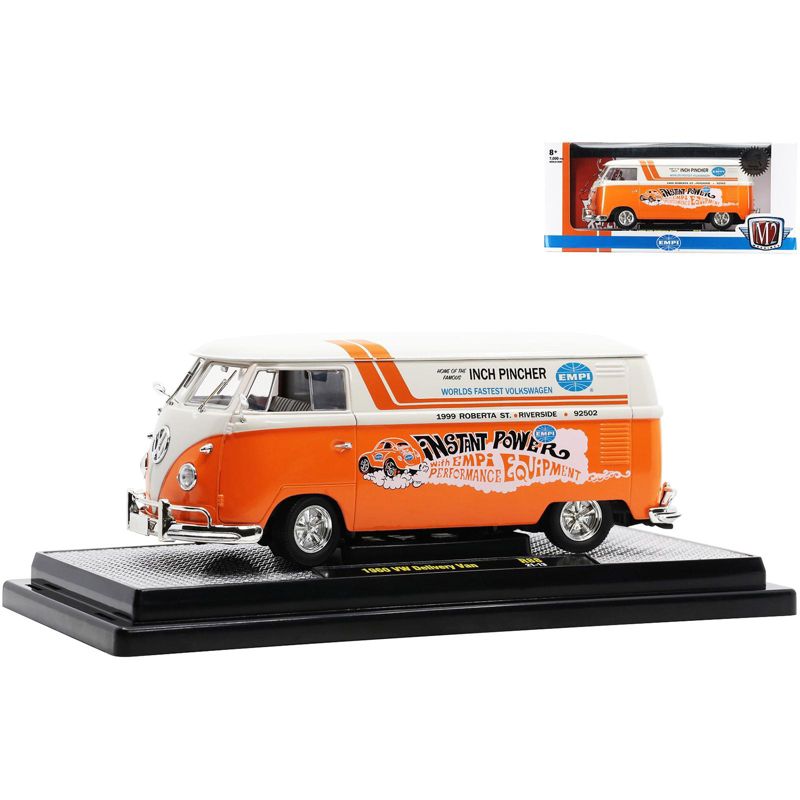 1960 Volkswagen Delivery Van "EMPI" Orange and Cream Limited Edition to 7000 pieces Worldwide 1/24 Diecast Model by M2 Machines, 2 of 4