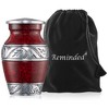 Reminded Small Cremation Keepsake Urns for Human Ashes, Set of 4 Silver Miniature Urns with Velvet Case and Bags - 4 of 4