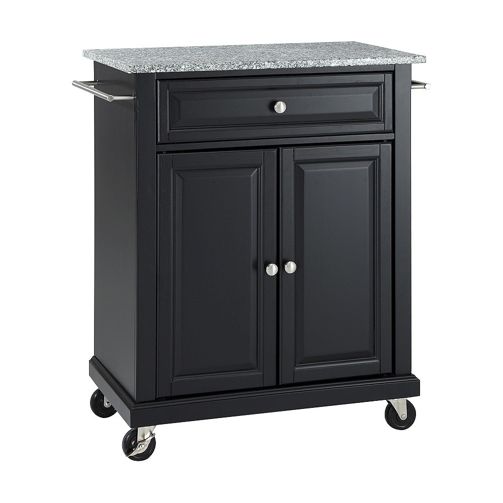 Photos - Other Furniture Crosley Solid Granite Top Portable Kitchen Cart/Island - Black  