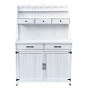 GDFStudio Robert Modern 64.5" Fir Wood Outdoor Storage Potting Bench with 5 Drawers - 4 of 4