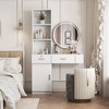 White modern simple hair desk, multi-layer storage, large storage space - 2 of 4