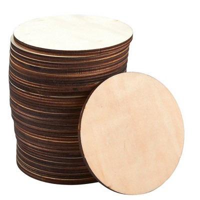 Wood Coasters - 24-Pack Round Wooden Drink Coasters, Unfinished Wood Circle Cup Coasters for Home Kitchen, Office Desk, 3.875 inches Diameter