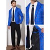 Lars Amadeus Men's Notch Lapel Contrasting Color Checked Pattern Sports Blazer - 4 of 4