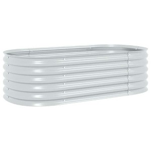 vidaXL Garden Raised Bed, Garden Planter for Flowers and, Galvanized Steel - 1 of 4