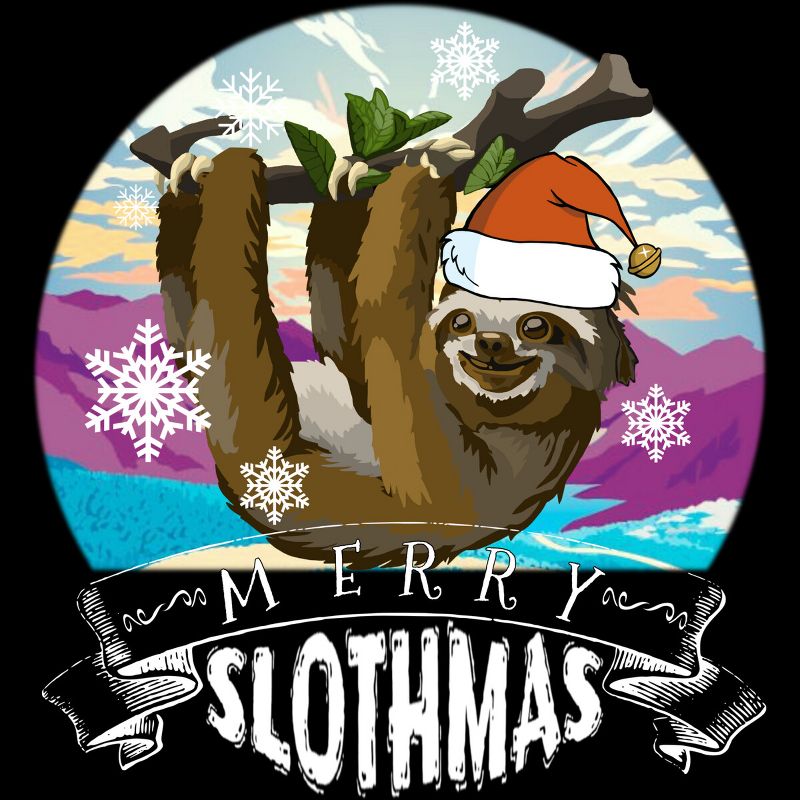 Junior's Design By Humans Merry Slothmas - Funny Christmas Pajama for Sloth LoversÂ By TELO213 T-Shirt, 2 of 4