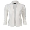 Women's 3/4 Sleeve Open Front Cropped Cardigan Sweater Lightweight Knit Short Bolero Shrugs - 2 of 4