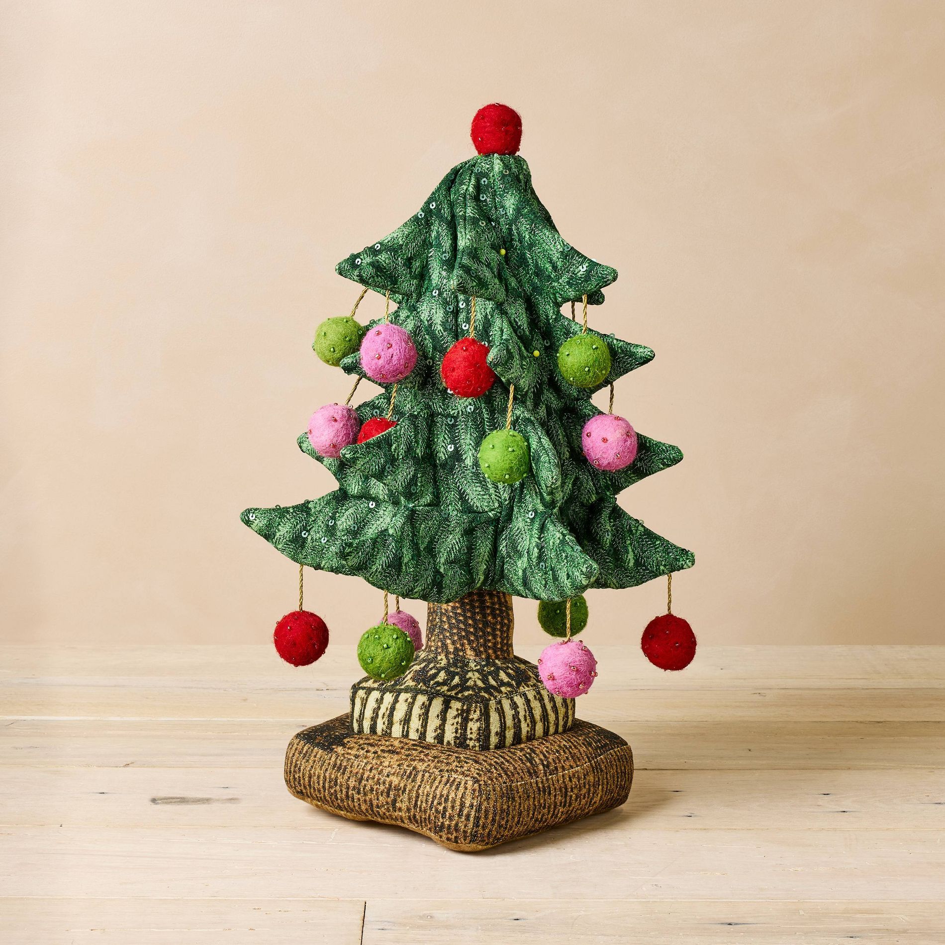John Derian for Target 19" Christmas Tree Pillow with Ball Ornaments