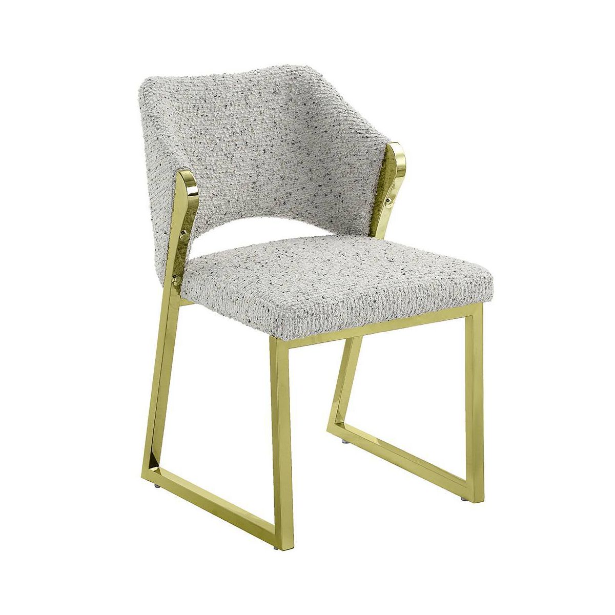 Acme Furniture Galdesa Dining Chair Teddy Faux Shearling/Gold Finish - thumbnail 8