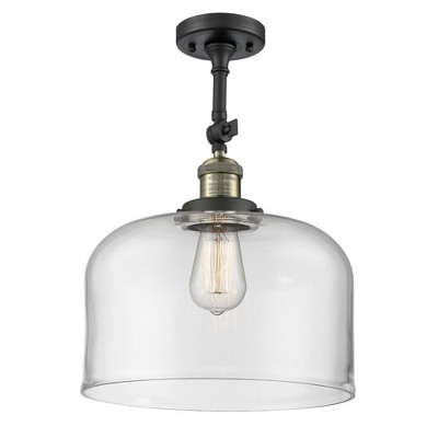 Bell - 1 Light Semi-Flush Mount In Industrial Style-16 Inches Tall and 12 Inches Wide