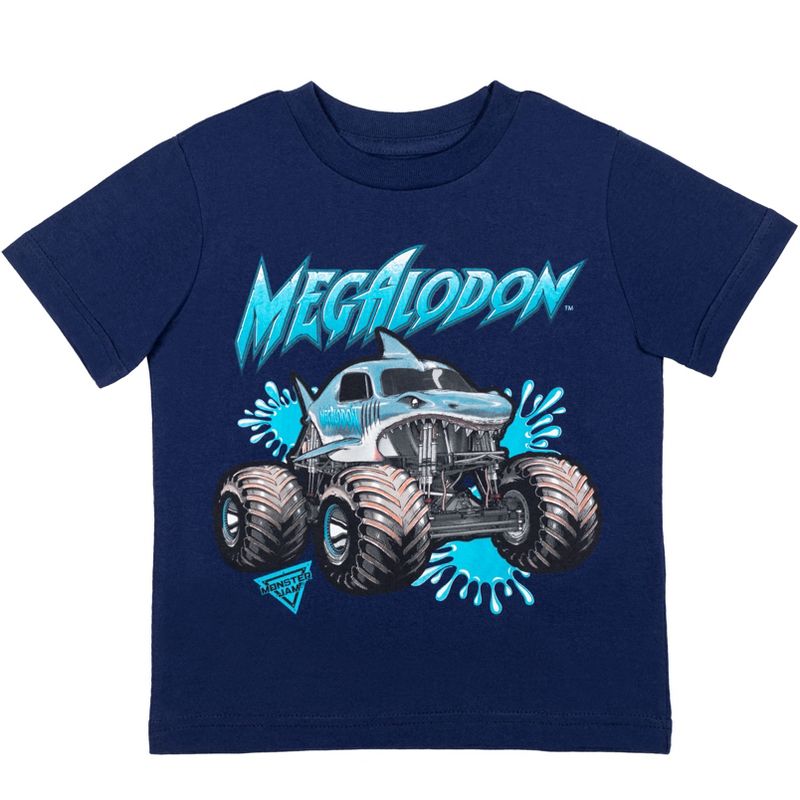 Monster Jam El Toro Loco Grave Digger Megalodon 4 Pack Graphic T-Shirts Navy/Gray/Charcoal/Red , 5 of 10