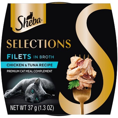 Sheba Selections Filets in Broth Complements Chicken and Tuna Flavor Wet Cat Food - 1.3oz