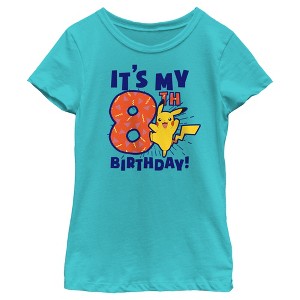 Girl's Pokemon It’s My 8th Birthday Pikachu T-Shirt - 1 of 4