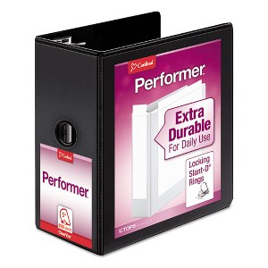 Cardinal Performer ClearVue Slant-D Ring Binder, 3 Rings, 5" Capacity, 11 x 8.5, Black - 1 of 4