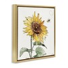 Stupell Industries Cheerful Sunflower Buzzing Bee Floating Frame Canvas Art - 2 of 4