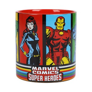 Marvel Multi Character 16oz Black Ceramic Mug - 1 of 4