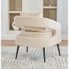 Hrinhom 26.4" W Modern Accent Chair,Upholstered Velvet Reading Chair with Metal Legs and Pillows-CHARCOAL - 2 of 4