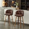 Beautyolove Faux Leather Upholstered Bentwood Swivel Counter Height Bar Stool - 4 of 4