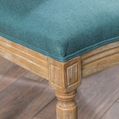 Blue Upholstered Wood Side Chair Set of 2
