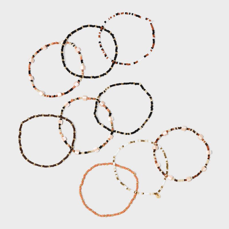 Mini Beaded and Disc Charm Bracelet Set 9pc - Universal Thread&#8482; Natural, 4 of 6