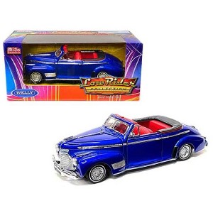 1941 Chevrolet Special Deluxe Convertible Candy Blue Met. w/Red Interior "Low Rider Collection" 1/24 Diecast Model Car by Welly - 1 of 3
