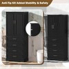 ORRD 72.2'' Tall Bathroom Cabinet with 3 Partitioned Drawers, Adjustable Shelf, Soft-Close Doors, MDF Body & Steel Handles, Freestanding Design - 4 of 4