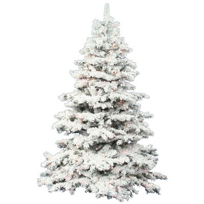 Vickerman Flocked Alaskan Artificial Christmas Tree PreLit
