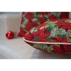 Signare USA Xmas Poinsettias Pillowcase Cushion Cover 18x18 Inch - 3 of 4